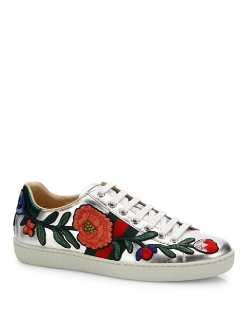 gucci ace floral mens|gucci ace embroidered sneakers.